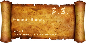 Pummer Bence névjegykártya